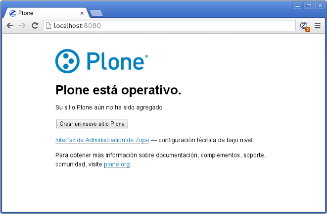 Plone (Zope) está operativo