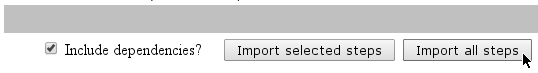 El botón de "Export selected steps" en portal_setup