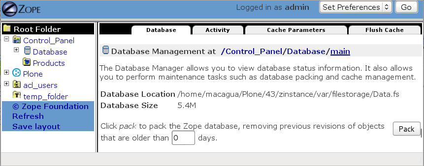 Database Management - ZMI